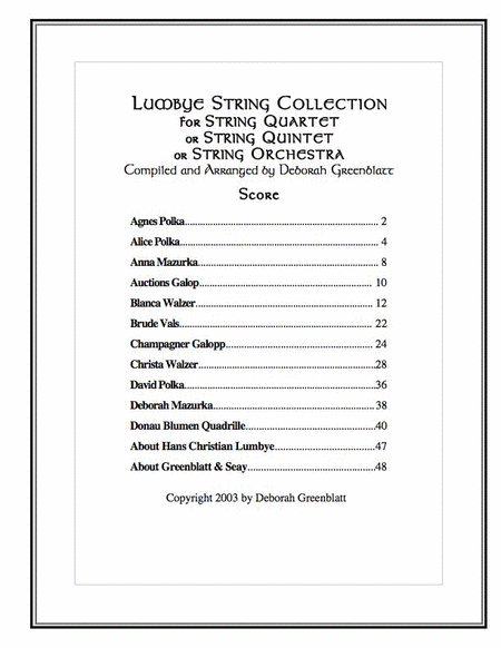 Lumbye String Collection - Score