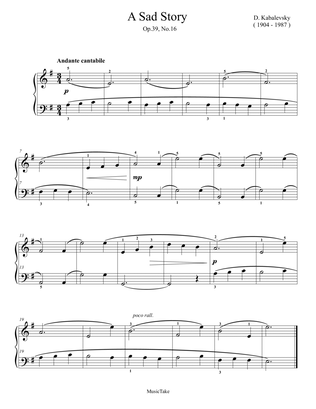 Kabalevsky A Sad Story Op.39 No.16