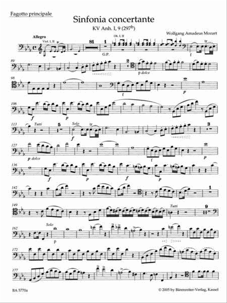 Sinfonia concertante for Oboe, Clarinet, Horn, Bassoon and Orchestra E flat major, KV Anh. I,9 (297b) Clarinet scores gallery preview page 7