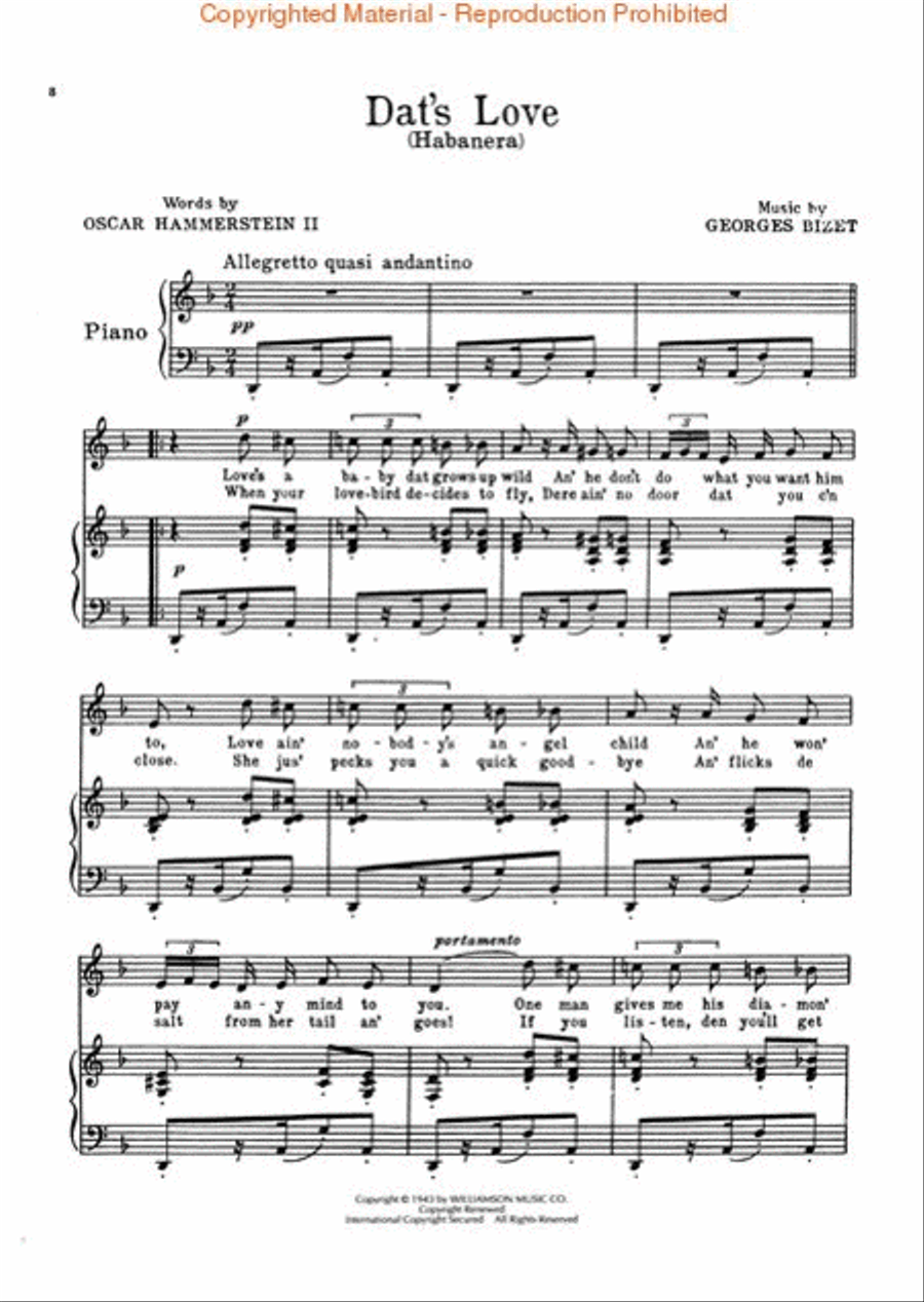 Carmen Jones Piano, Vocal, Guitar scores gallery preview page 3