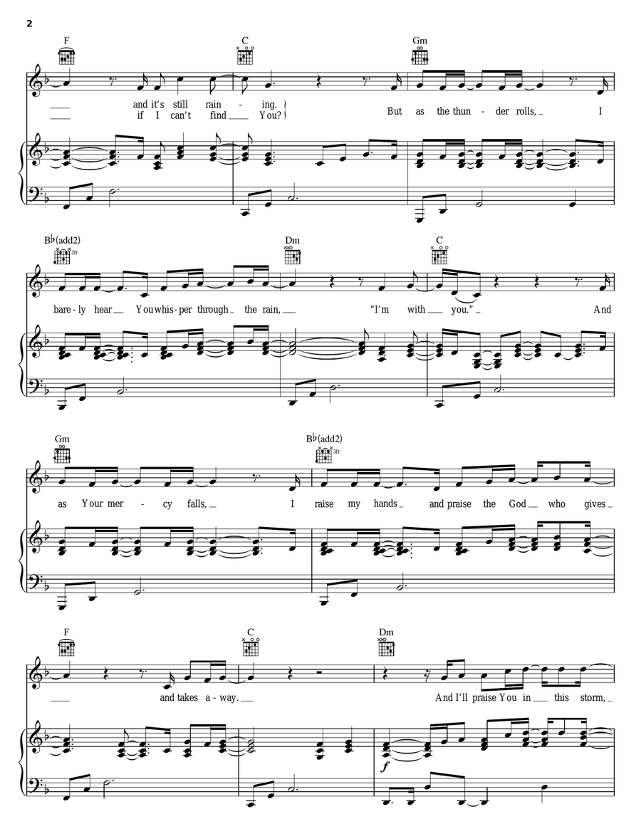 Praise You In This Storm Piano, Vocal, Guitar scores gallery preview page 2