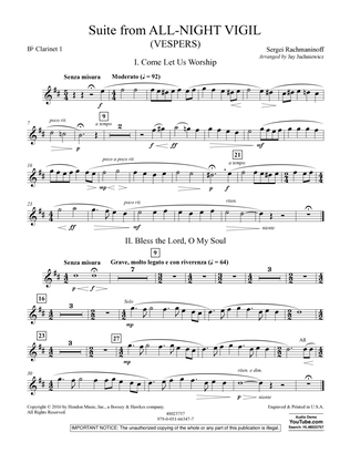 Suite from All-Night Vigil (Vespers) - Bb Clarinet 1