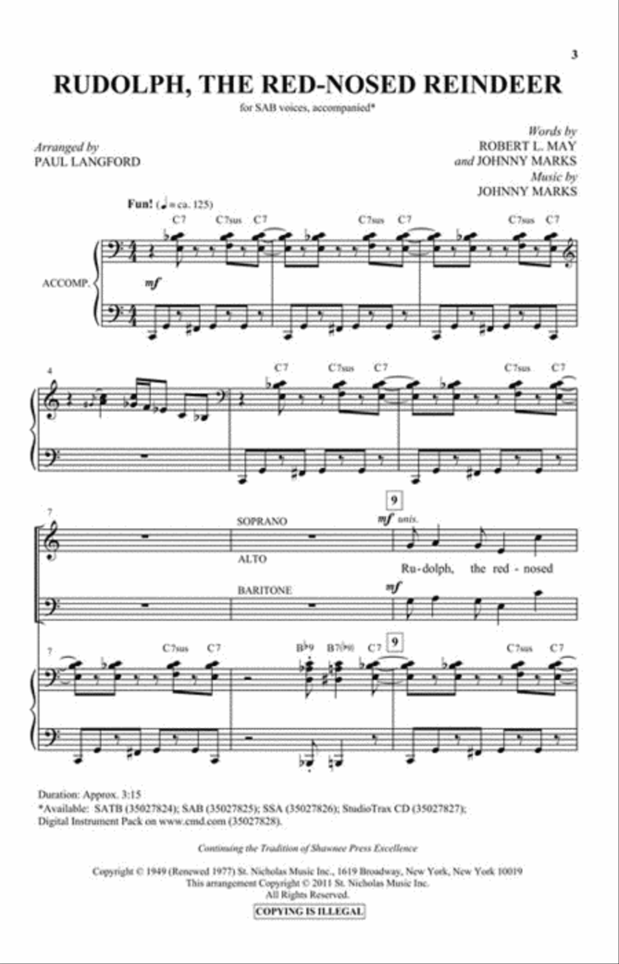Rudolph, the Red-Nosed Reindeer 3-Part scores gallery preview page 2