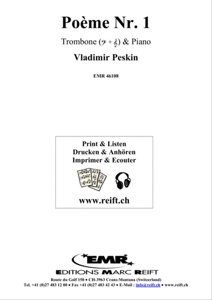 Poeme No. 1 Piano Accompaniment scores gallery preview page 1