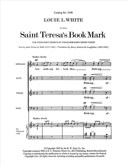 St. Teresa's Book Mark