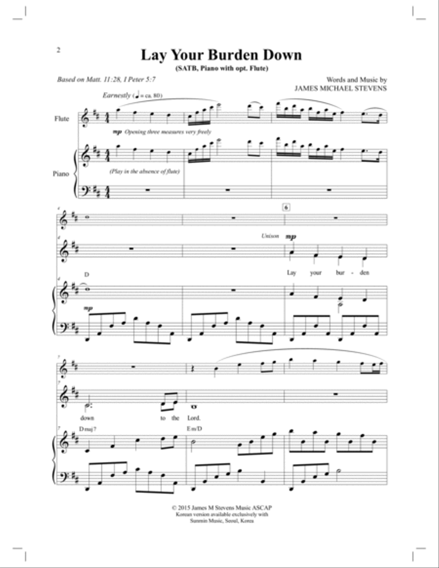 Lay Your Burden Down - SATB Anthem