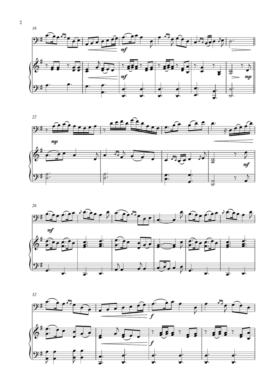 Lough Erin Shore - for 'Cello and Piano Piano scores gallery preview page 3