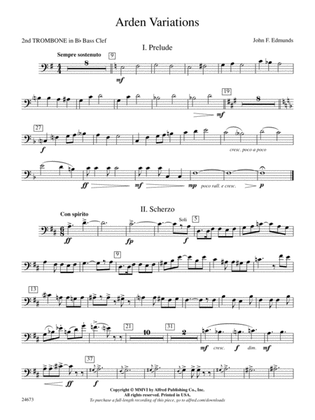 Arden Variations: (wp) 2nd B-flat Trombone B.C.
