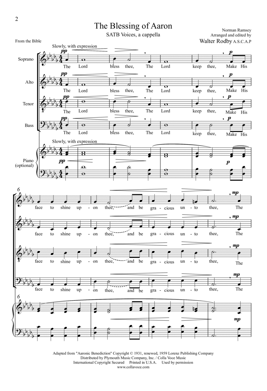 The Blessing of Aaron 4-Part scores gallery preview page 1