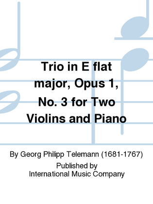 Trio In E Flat Major, Opus 1, No. 3 For Two Violins And Piano (With Cello Ad Libitum)