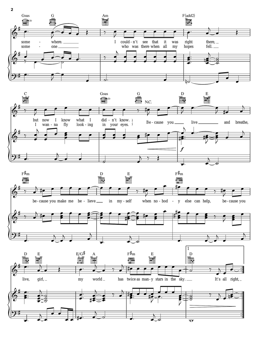 Because You Live Acoustic Guitar scores gallery preview page 2
