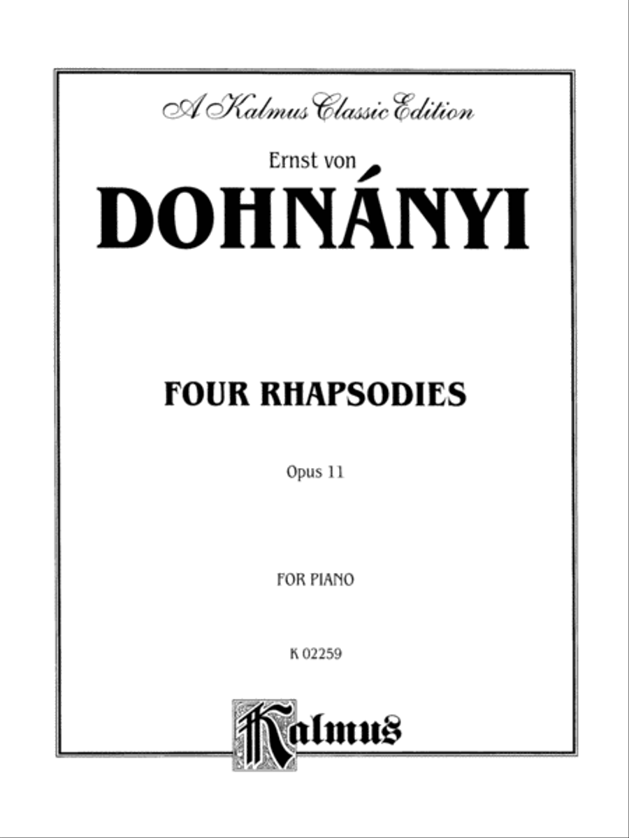 4 Rhapsodies, Op. 11 Piano Solo scores gallery preview page 2