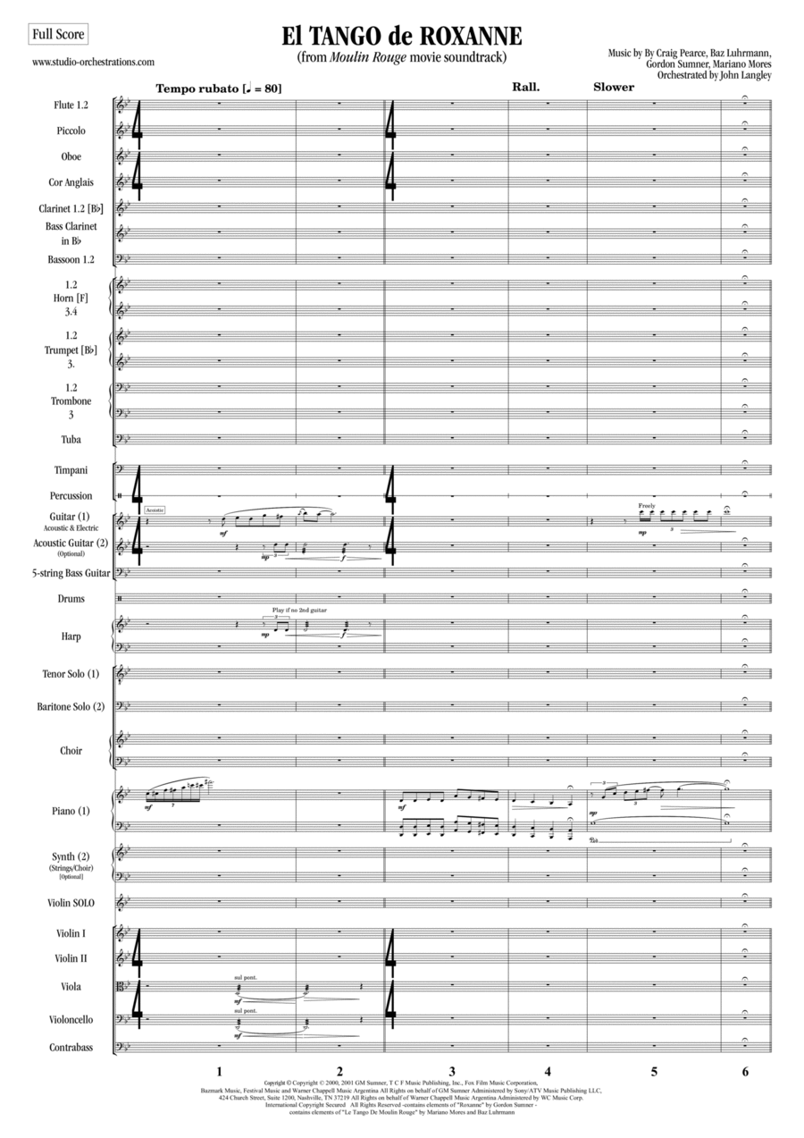 El Tango De Roxanne Full Orchestra scores gallery preview page 1