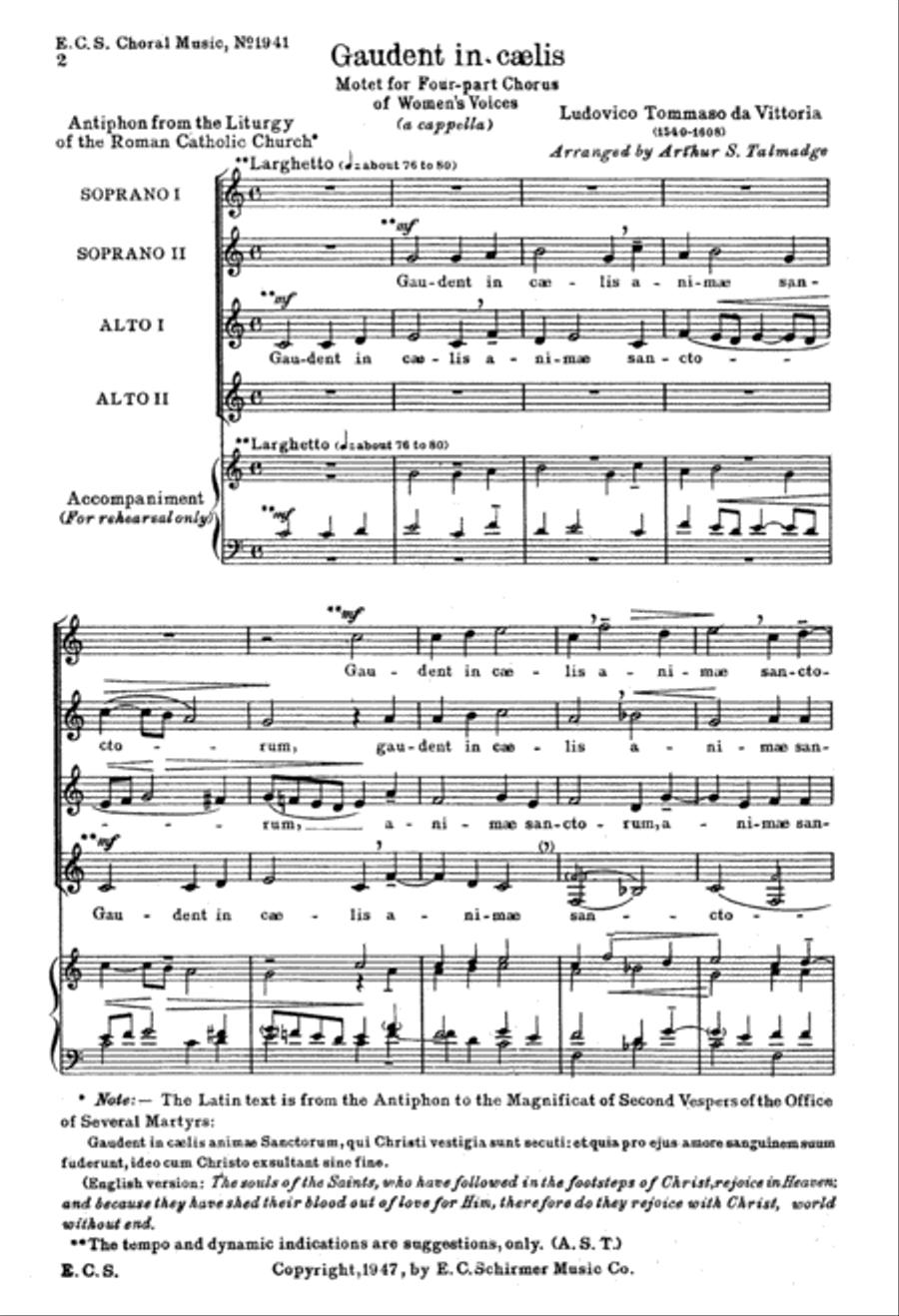 Gaudent in caelis Gaudent in caelis SSAA scores gallery preview page 2