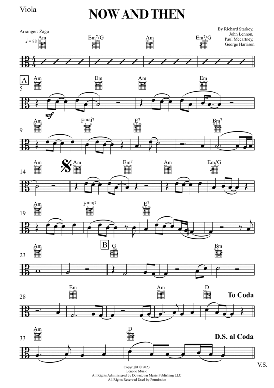 Now And Then Viola Solo scores gallery preview page 1