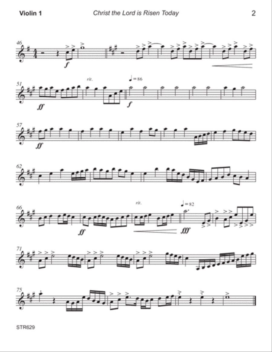 CHRIST THE LORD IS RISEN TODAY - String Quartet (Grade 3+) String Quartet scores gallery preview page 6