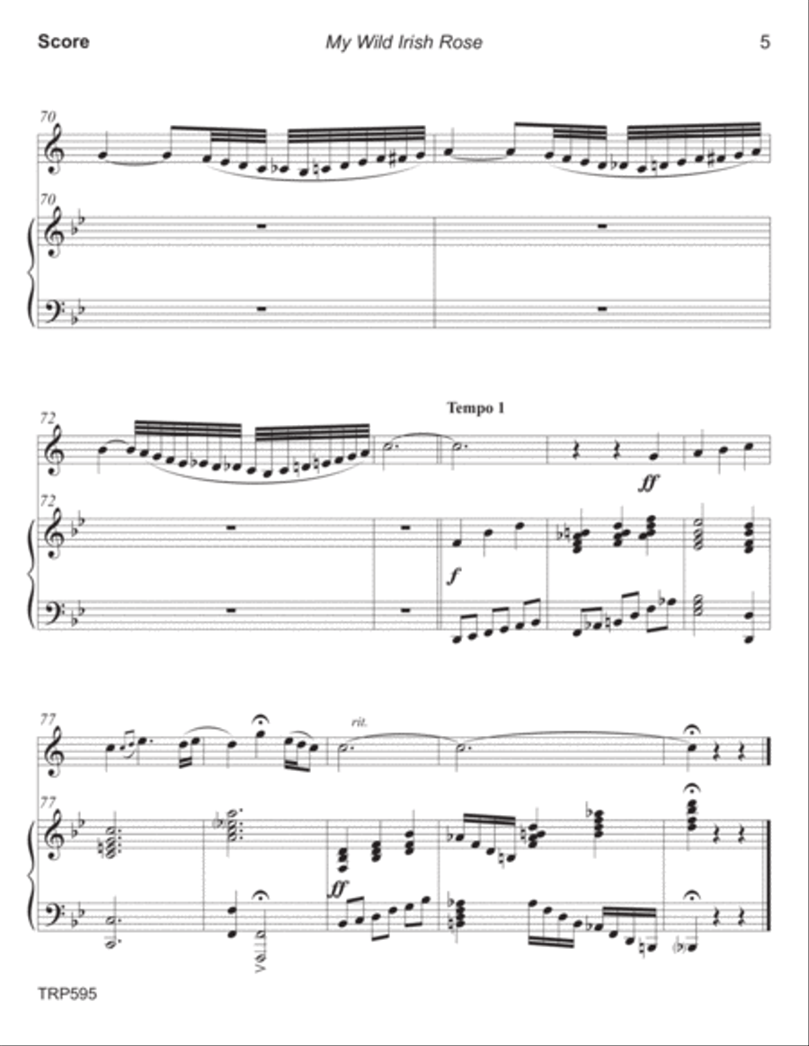 MY WILD IRISH ROSE - TRUMPET SOLO with Piano Accompaniment Trumpet Solo scores gallery preview page 5