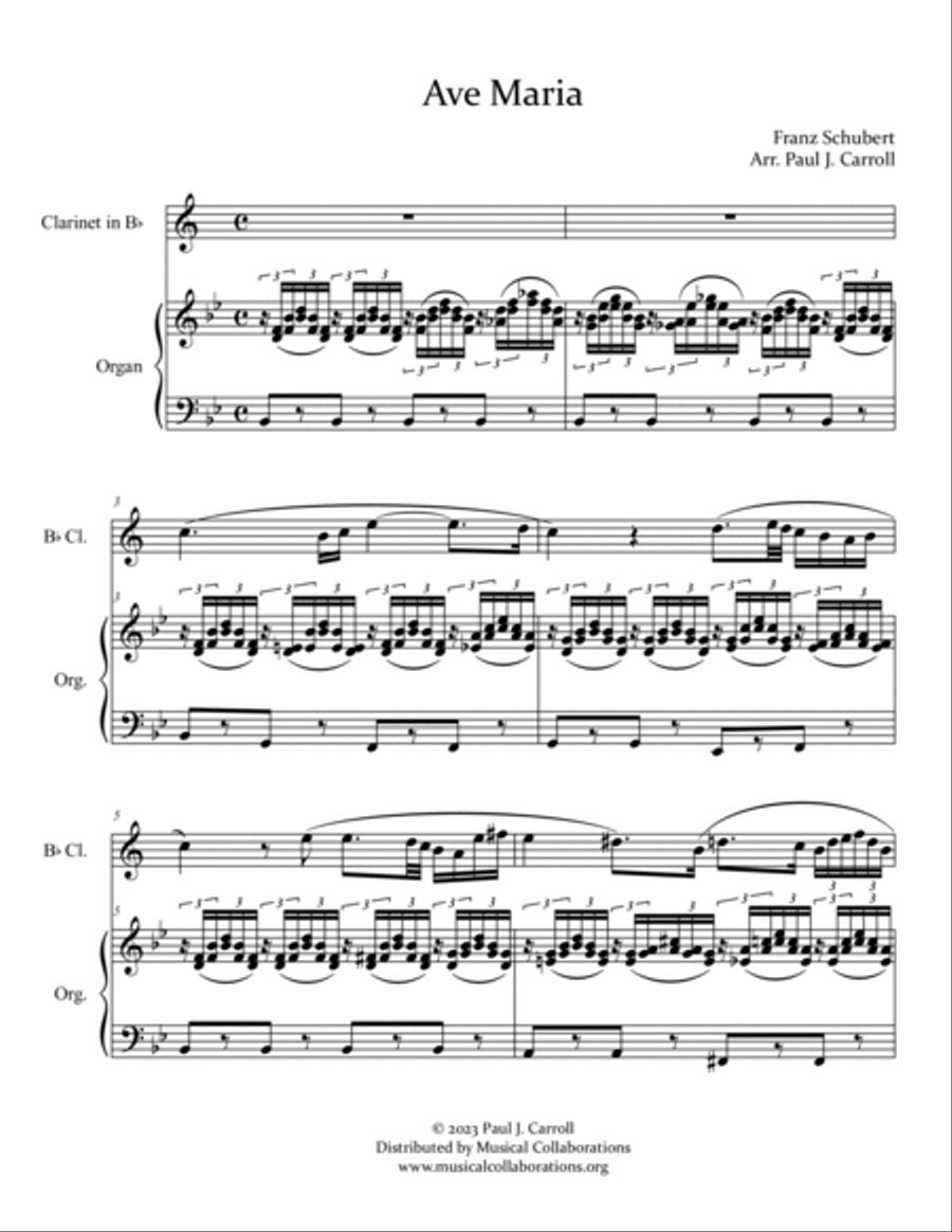 Ave Maria (Clarinet) Ave Maria (Clarinet) B-Flat Clarinet scores gallery preview page 2