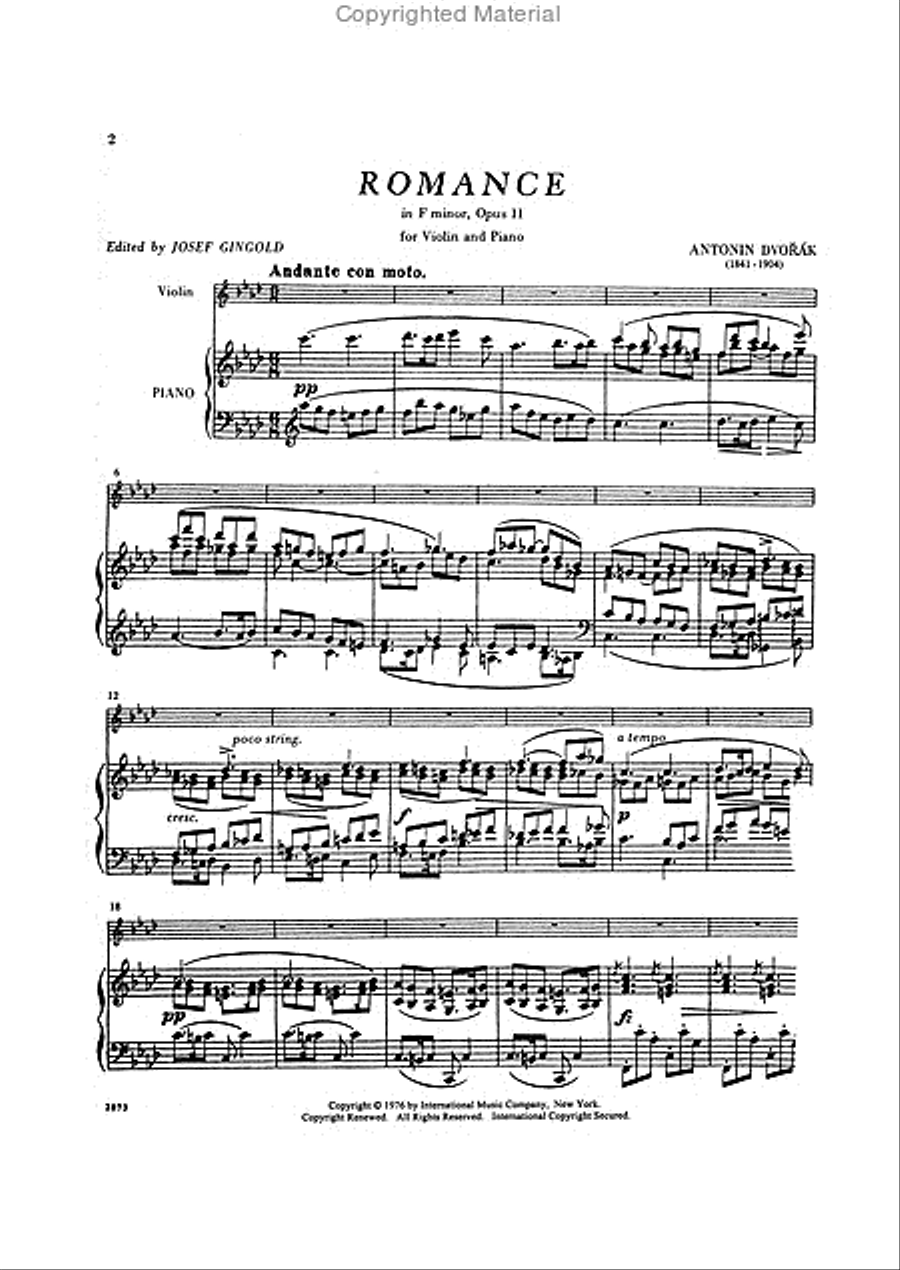 Romance in F minor, Op. 11 Violin Solo scores gallery preview page 2