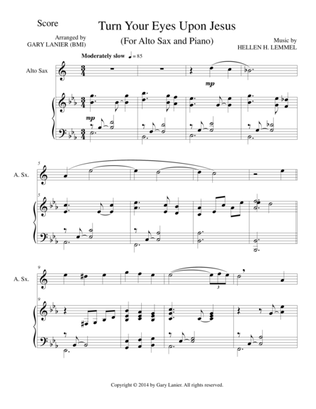 TURN YOUR EYES UPON JESUS (Alto Sax Piano and Sax Part)