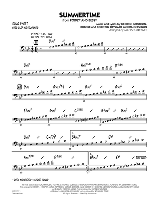 Summertime (from Porgy and Bess) - Bass Clef Solo Sheet
