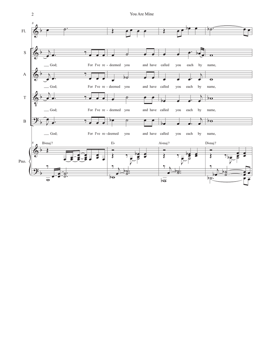 You Are Mine (Solo with SATB) Divisi scores gallery preview page 2