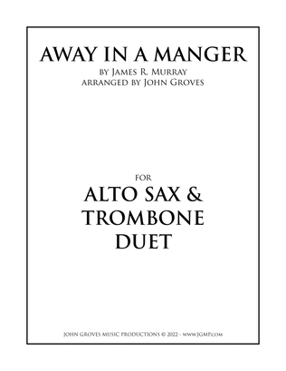 Book cover for Away In A Manger - Alto Sax & Trombone Duet