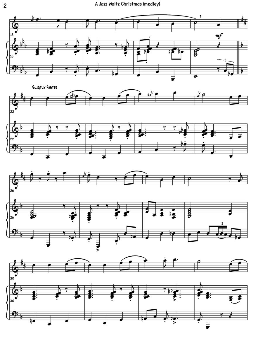 A Jazz Waltz Christmas (medley) Alto Saxophone scores gallery preview page 5