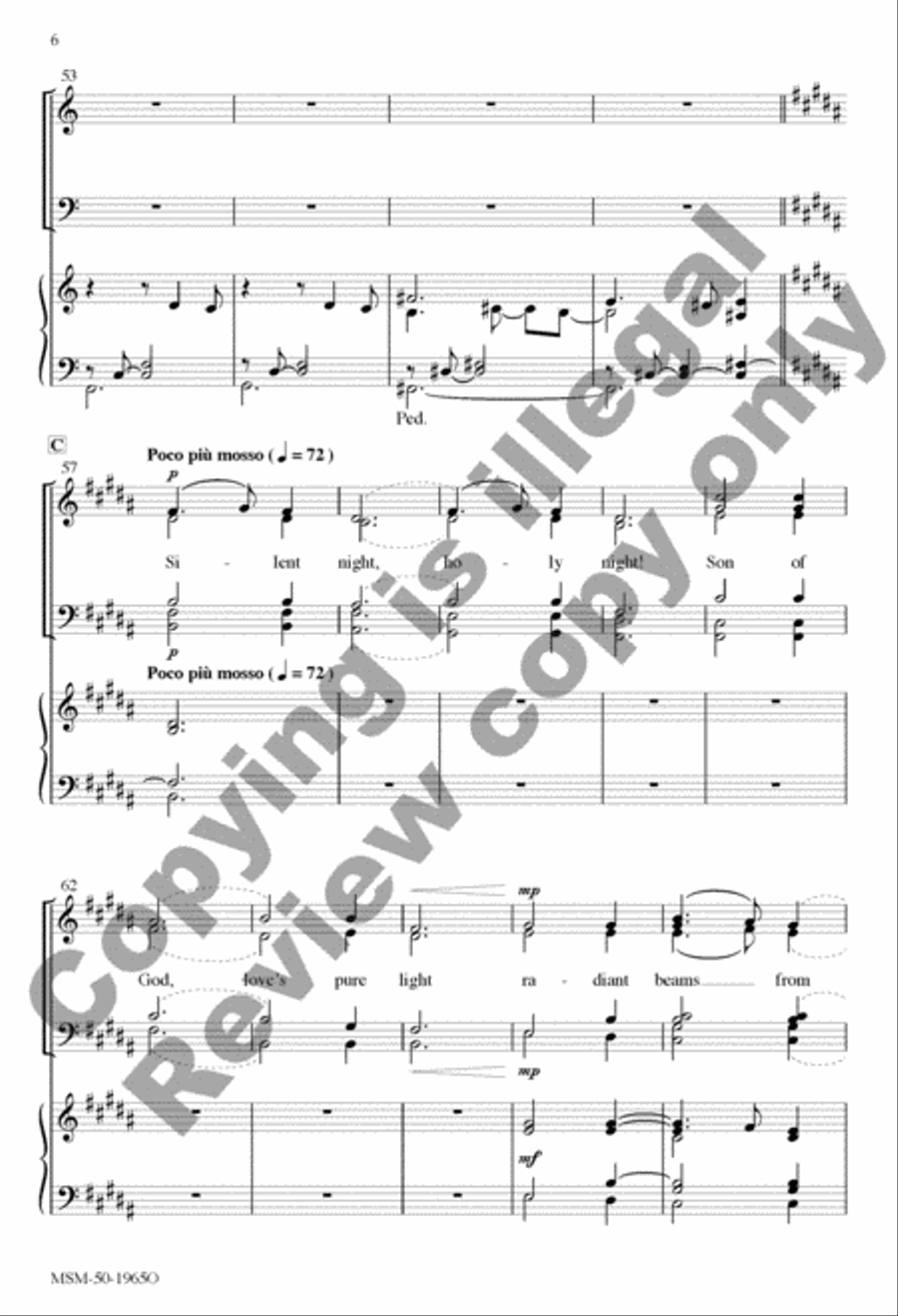 Silent Night (Organ/Choir Score) 4-Part scores gallery preview page 13