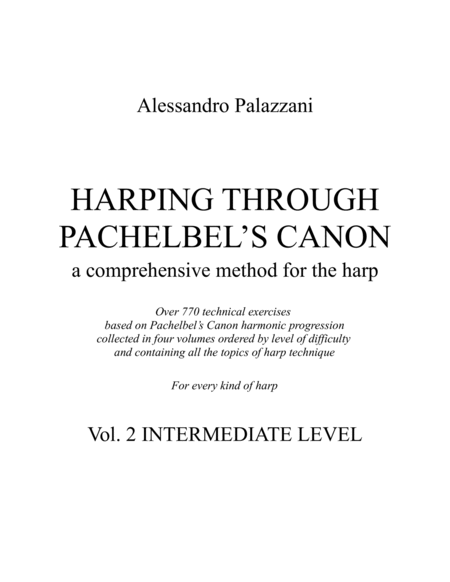 HARPING THROUGH PACHELBEL’S CANON - a comprehensive method for the harp - VOL. 2 INTERMEDIATE LEVEL