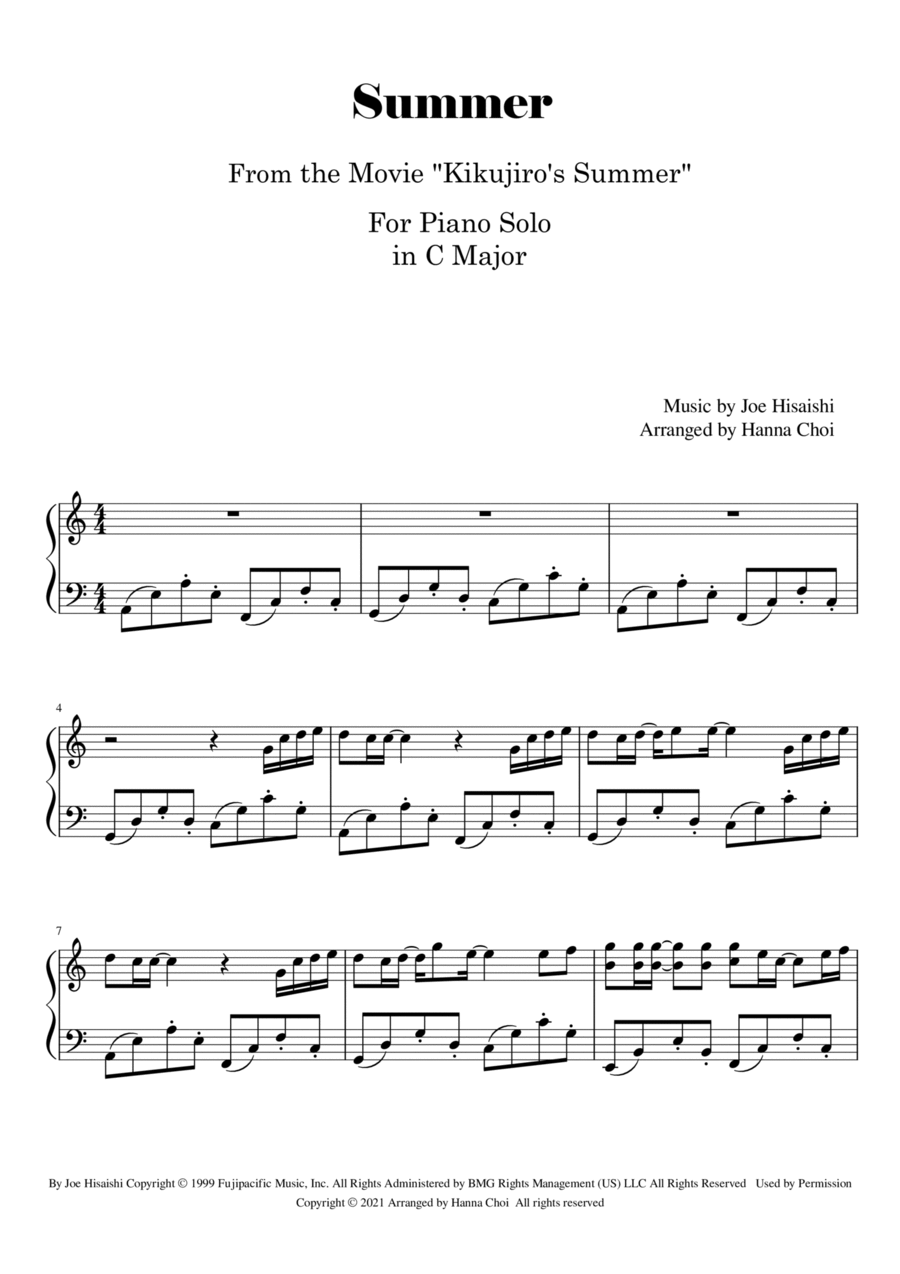 Summer Piano Solo scores gallery preview page 1