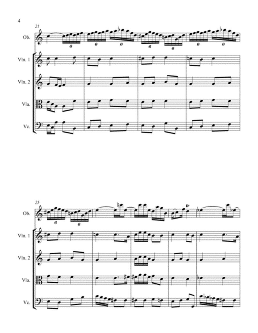 Sonata in A Minor for Oboe and String Quartet II. Allegro
