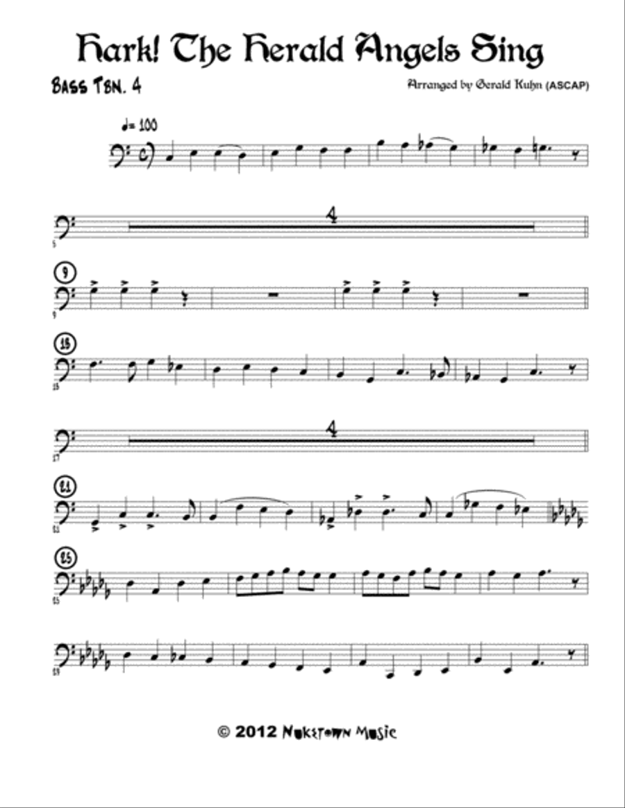Hark, the Herald Angels Sing Brass Ensemble scores gallery preview page 3