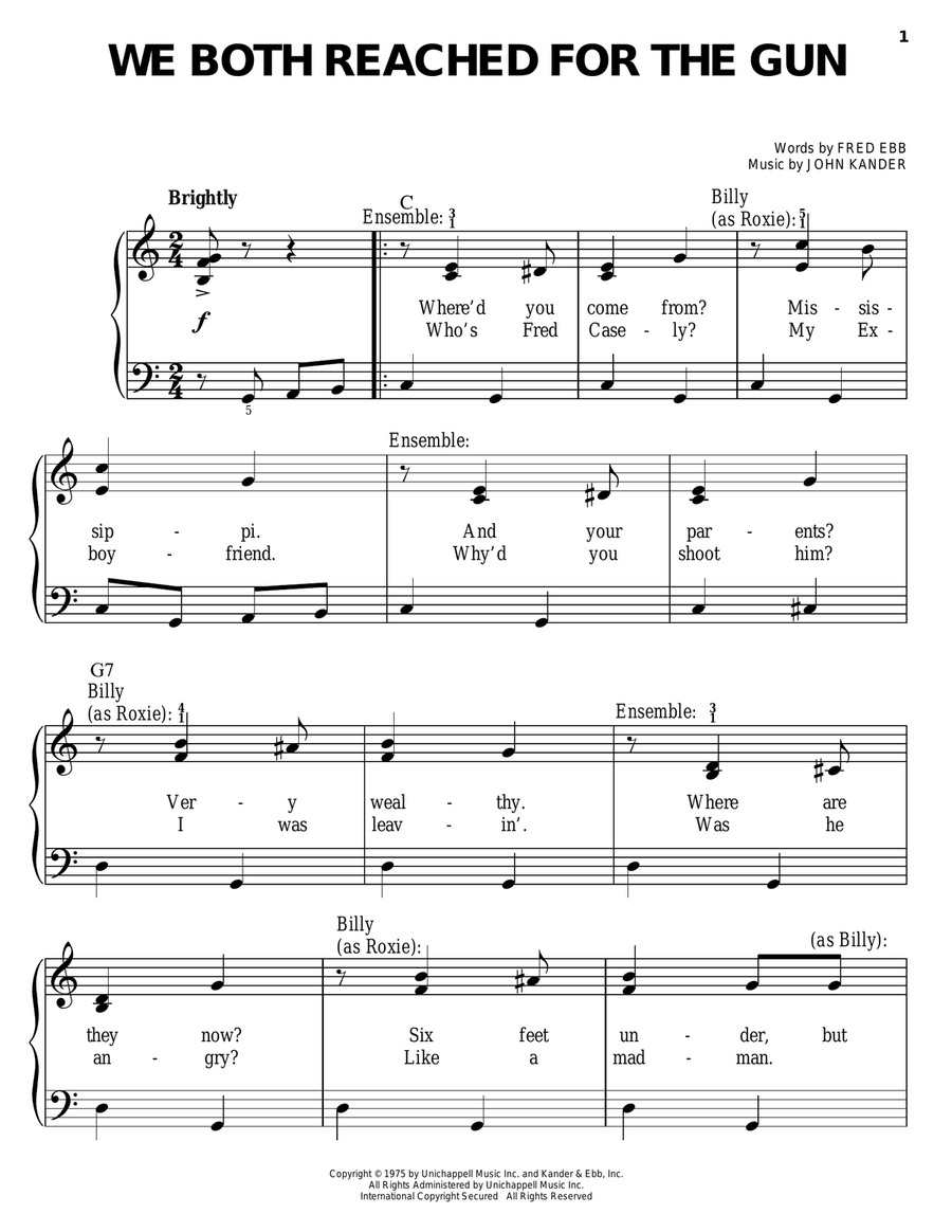 We Both Reached For The Gun Easy Piano scores gallery preview page 1