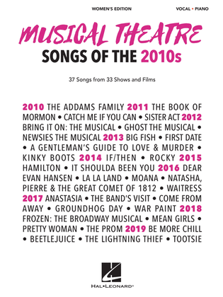 Book cover for Musical Theatre Songs of the 2010s: Women's Edition