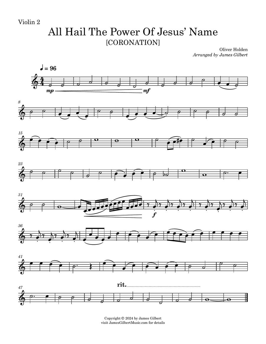 All Hail The Power of Jesus' Name String Quartet scores gallery preview page 2