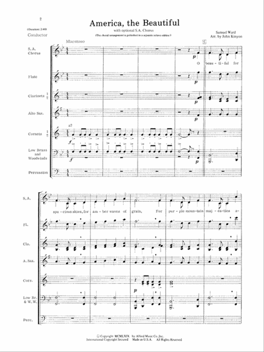 America, the Beautiful: Score Concert Band scores gallery preview page 2