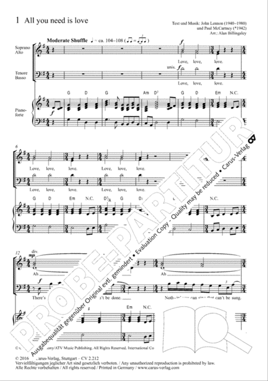 Love songs. Choral collection with CD 4-Part scores gallery preview page 6