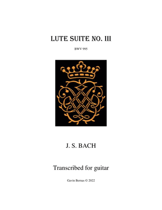 Book cover for Bach Third Lute Suite BWV 995