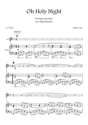 Book cover for Oh Holy Night (Eb major - Cello - Piano - no chords)