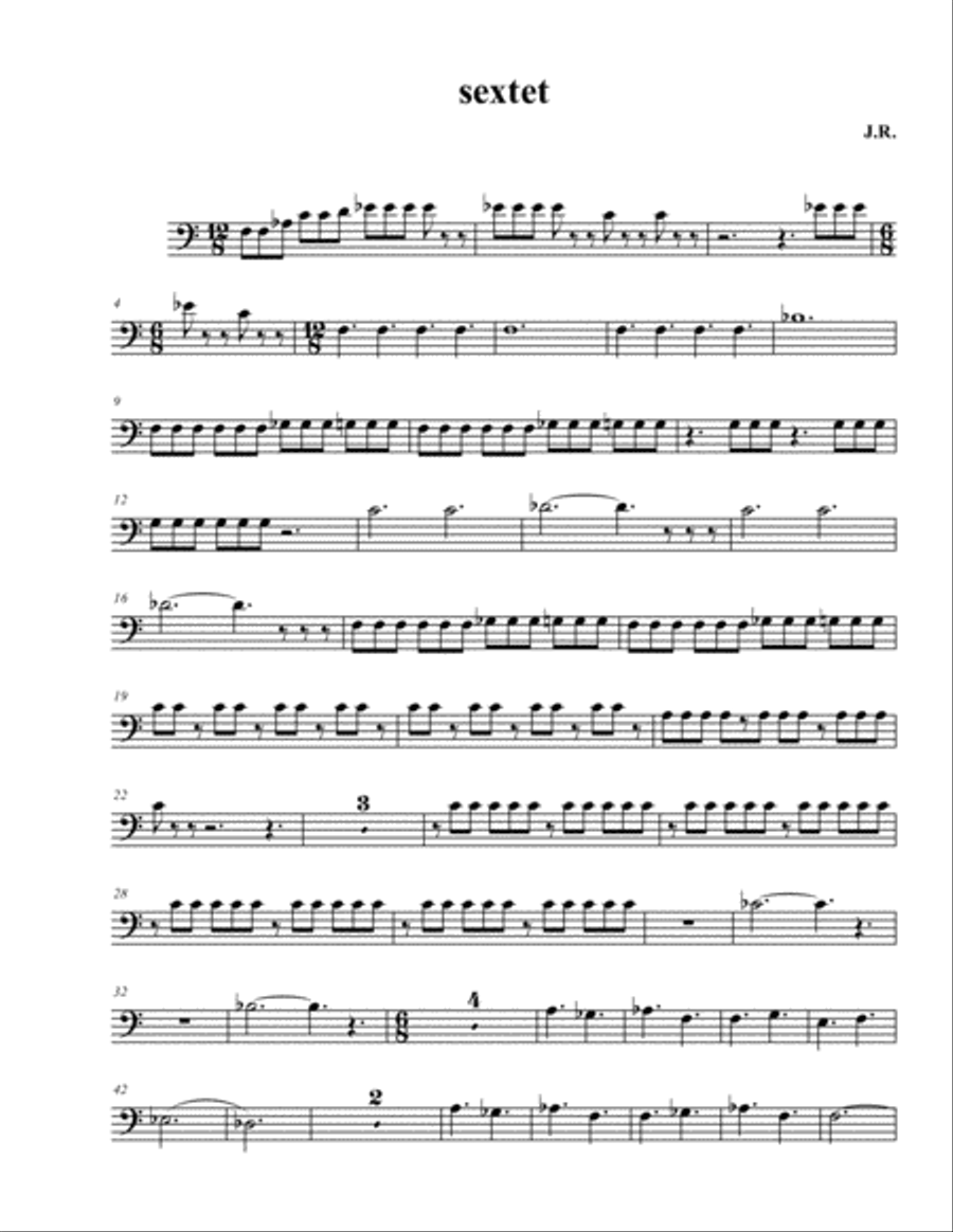 Fantasy for 6 Tubas : Euphonium 2 Euphonium scores gallery preview page 1