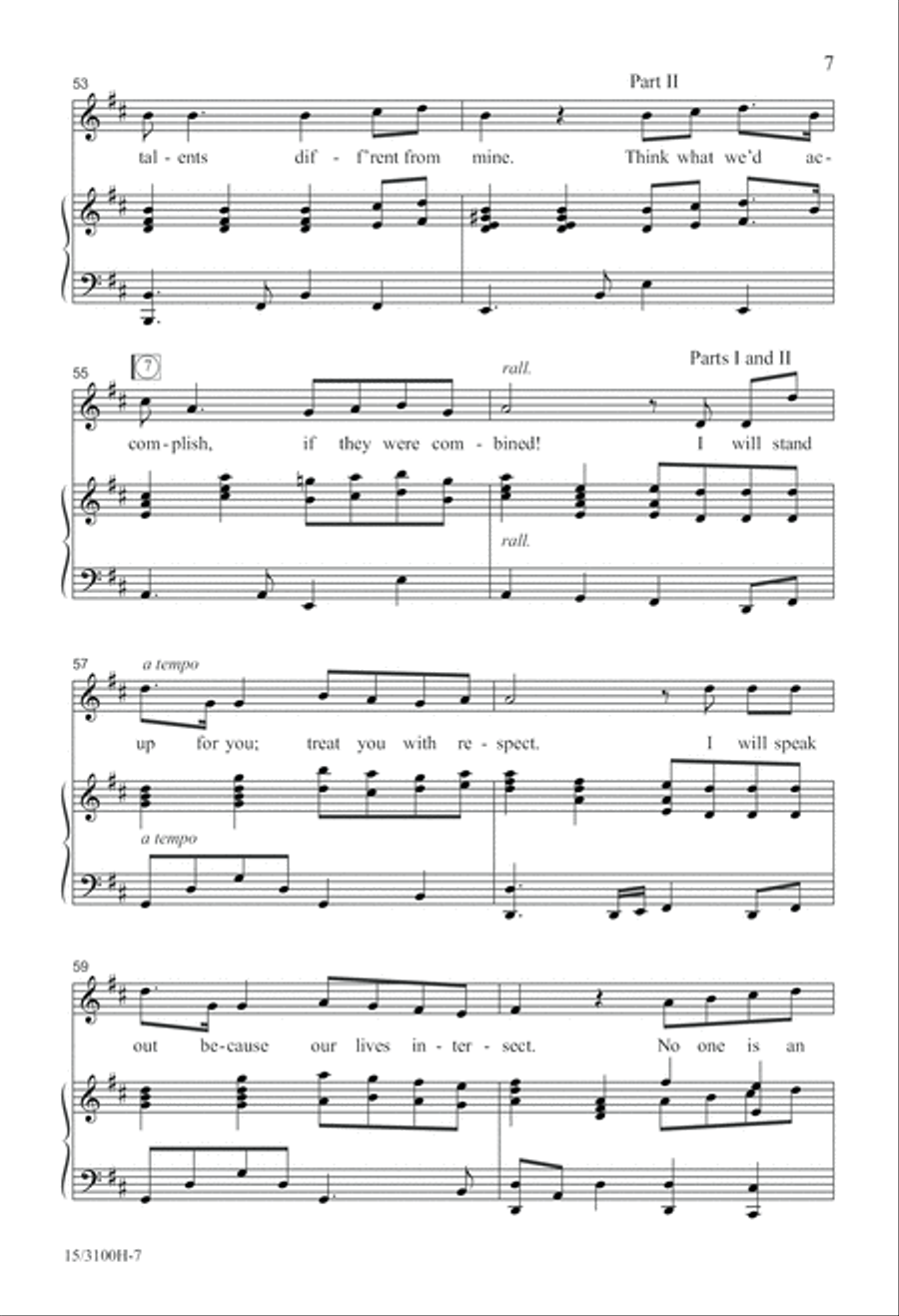 I Will Stand Up for You Unison Choir scores gallery preview page 7