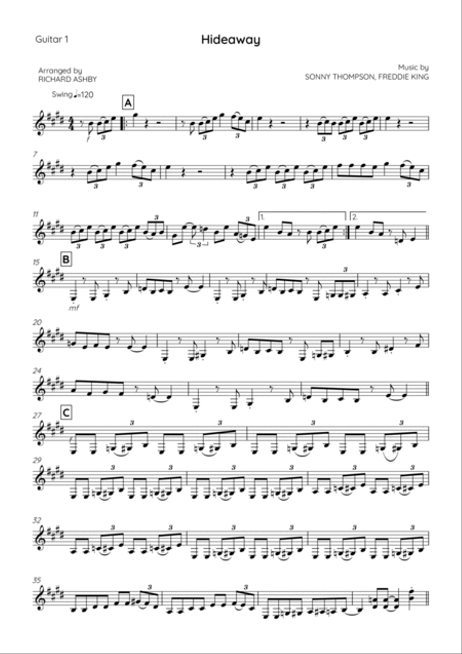 Hide Away Electric Guitar scores gallery preview page 5