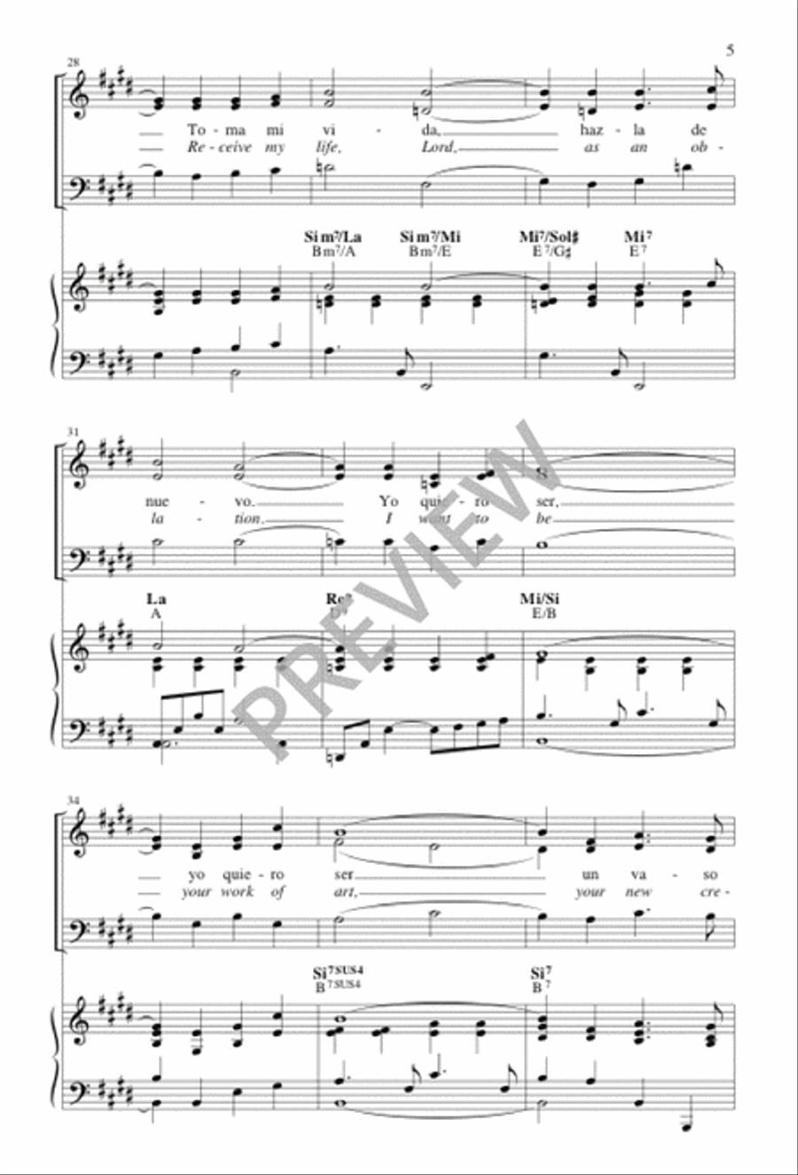 Yo Quiero Ser, Señor Amado / I Want to Be Remade in God's Grace 3-Part scores gallery preview page 5