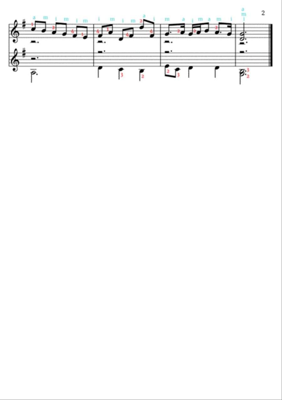 MInuet in G major for two guitars Acoustic Guitar scores gallery preview page 2