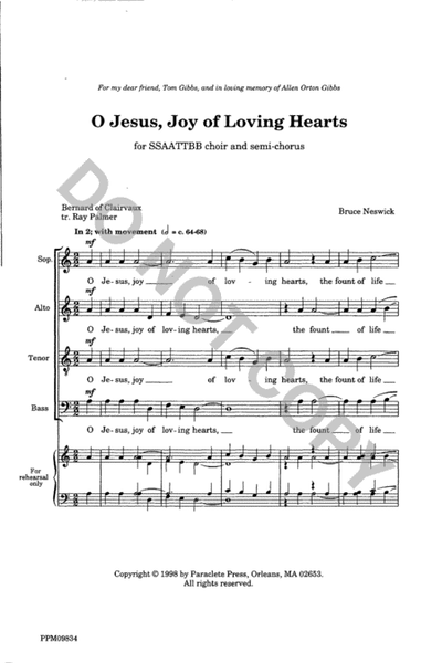 O Jesus Joy of Loving Hearts