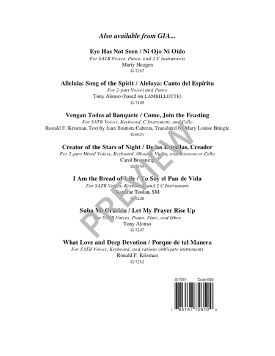 Ven, Creador, Espíritu Divino / Come, Spirit Blest, Creator God 4-Part scores gallery preview page 20