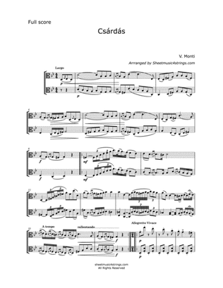 Book cover for Monti, V. - Csardas for Two Violas
