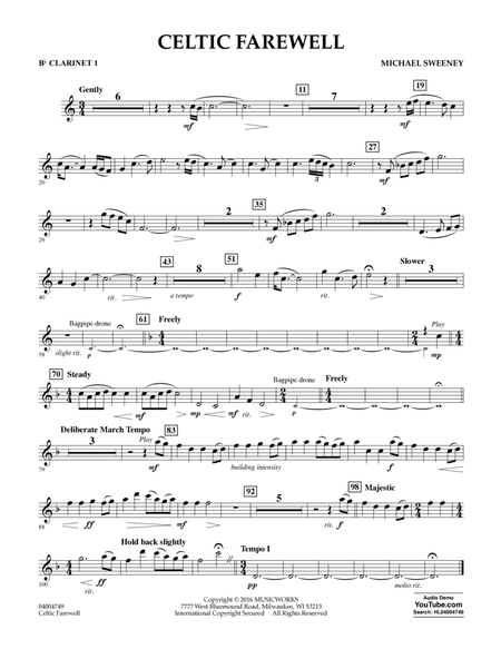 Celtic Farewell - Bb Clarinet 1