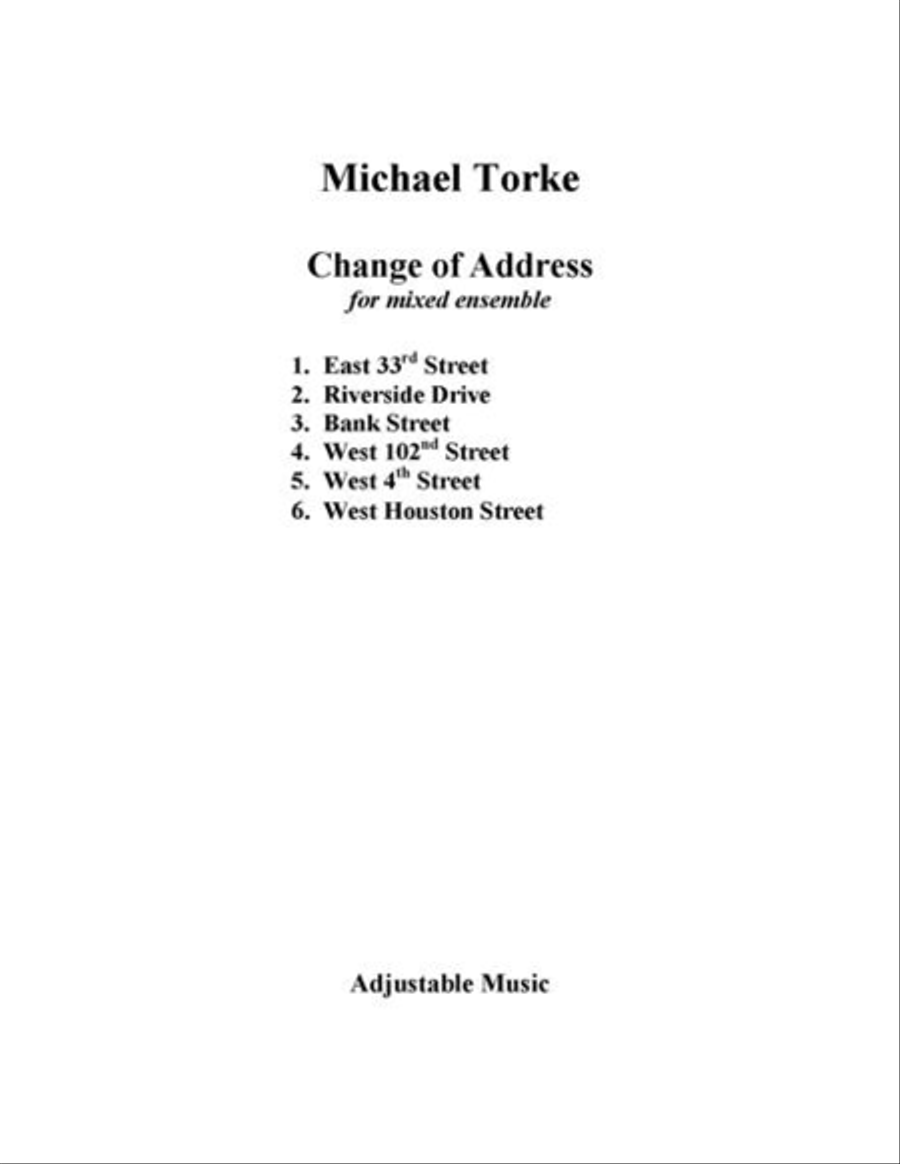 Change of Address (score) Chamber Orchestra scores gallery preview page 1
